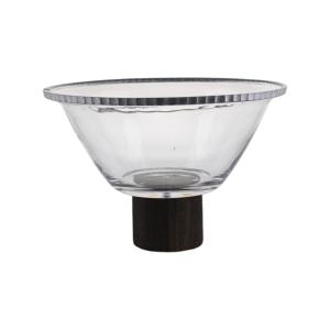 Glass Bowl With Wood Stand