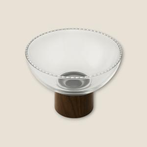 Glass Bowl With Wood Stand