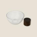 Glass Bowl With Wood Stand
