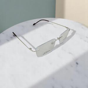 Titanium Polished Champagne Gold Rimless Eyeglasses