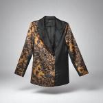 Women's Baroque Print Satin Blazer