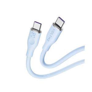 كابل فولت مي باورلينك موس – USB-C إلى USB-C، شحن سريع 100 واط، 1 متر، سيليكون ناعم، شريحة E-Marker، أزرق