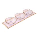 Glass Trey With 3 Glass Bowl (Gold Trimmed)