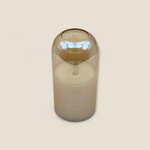 Minimalist Glass Candle Holder with Cream Candle