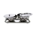 Set of two metal incense burners