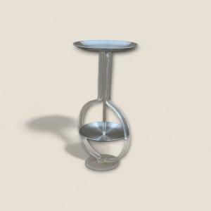 Modern Silver Hourglass Tray Stand