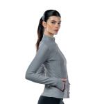 Gray slim-fit jacket with full zip