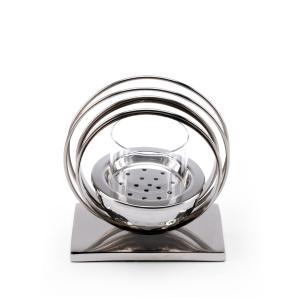 Steel incense burner in with glass frame