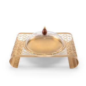 Modern laser cut sweet bowl with glass lid