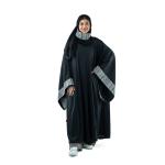 Elegance Embroidered Trim Abaya with Matching Hijab