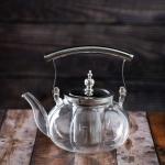 Glass Teapot with Stainless Steel Infuser and Handle