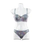 2Pcs Printed Bra & Panty Set With Wire 