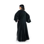 Unique Macramé Fringe Detailing Open Front Abaya
