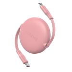 كابل فولت مي باورلينك يويو – USB-C إلى USB-C، قابل للسحب مزدوج الاتجاه، 3 أمبير، 1 متر – وردي