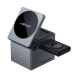 AceFast E18 Rubik's Cube 3-in-1 wireless charging holder metal gray