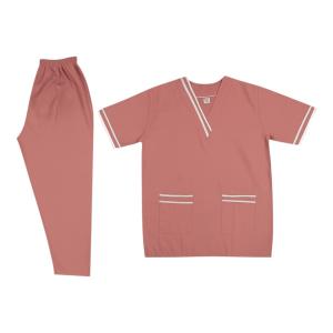 Homeworker Uniform Set - Double layered V Neck Short Sleeve