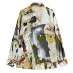Abstract Expressionist Oversized Satin Shirt