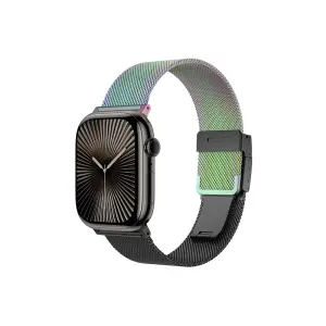 Amazingthing Omni Style Flip Watch Band For Apple Watch 49/45/44/42/41/40/38Mm Rainbow & Black