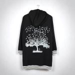Women's Solid Zipper Front Drawstring Long Sleeve Hoodie