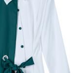 Women's Colorblock Ring-Belt Shirt Dress