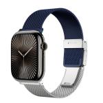 Amazingthing Omni Style Flip Watch Band For Apple Watch 49/45/44/42/41/40/38Mm Silver & Blue