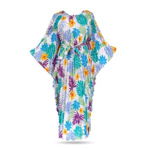 Tropical Breeze Pleated Kaftan Dress