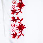 Women's  Petal Embroidered Popover Shirt with High-Low Hem