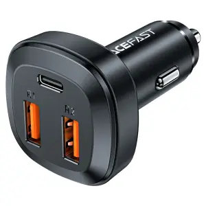 ايس فاست شاحن سيارة معدني B9 66W بثلاثة منافذ (2USB-A + USB-C)