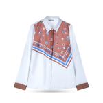 Women's Button-Down Shirt for Women Printed Panel