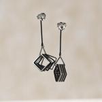 Geometric Multi-Layered Square Drop Earrings