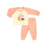 Girls  Long  Sleeve Velvet Pyjama 2pcs Set  Bee and Umbrella Print