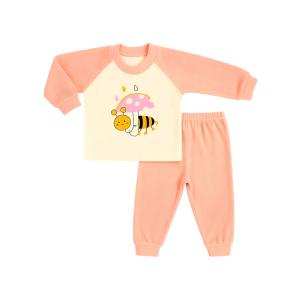 Girls  Long  Sleeve Velvet Pyjama 2pcs Set  Bee and Umbrella Print