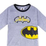 Batman Kids Pajama Set  Long Sleeve Top with Bold Yellow Bat-Signal Logo and Matching All-Over Print Pants.