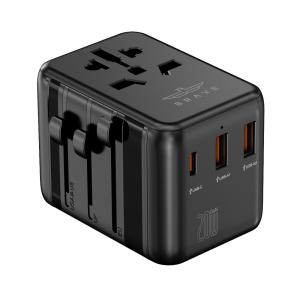 Brave 20W Fast Travel Charger Gan 3 Port Plus AC Adapter