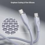 كابل فولت مي باورلينك موس – USB-C إلى USB-C، شحن سريع 100 واط، 1 متر، سيليكون ناعم، شريحة E-Marker، رمادي