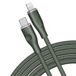 Voltme Powerlink Rugg Double Nylon Cable Type C to Lightning 3A / 1.2M Zinc- Alloy Connector Green