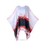 Women's Tropical Print Kaftan with Red Palm Leaf Design