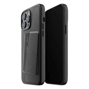 Mujjo iPhone 13 Pro حافظة جلدية كاملة للمحفظة - أسود
