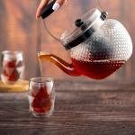 Glass Teapot with Stainless Steel Infuser - Textured Bubble Design  Medium