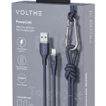 كابل فولت مي باورلينك رَج - مضفر مزدوج نايلون، USB-A إلى Lightning، بقوة 3 أمبير / 1.2 متر، موصل من الزنك - أزرق