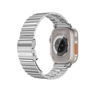 Amazingthing Titan Stainless Steel Band For Apple Watch 49/45/44/42Mm Silver