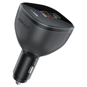 ايس فاست شاحن سيارة B14 سريع جدا بقوة 165 واط (منفذين USB-C + منفذ USB-A) - أسود شحن ثلاثي للأجهزة