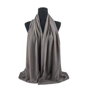 Cotton and Chiffon Scarf with Fine Stitch Edges - Ash Green