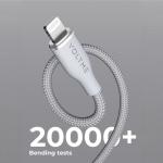 كابل فولت مي باورلينك روج – نايلون مزدوج، USB-A إلى Lightning، 3A / 1.2M موصلات من سبائك الزنك – رمادي
