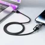 AceFast C20-01 USB-C to USB-C / Lightning aluminum alloy connectors charging data cable