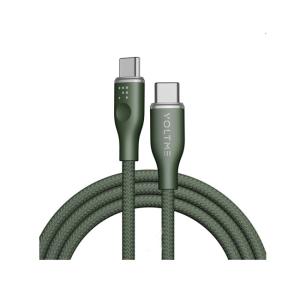 كابل فولت مي باورلينك رج – USB-C إلى USB-C، شحن سريع 60 واط، 3 أمبير، 1 متر، نايلون مضفر مزدوج، أزرق