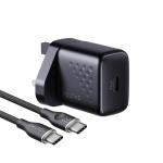فولتمي مجموعة الشحن السريع من Voltme – شاحن GaN بقوة 30 واط + كابل USB-C إلى C بطول 1 متر رَج بقوة 3A 60 واط
