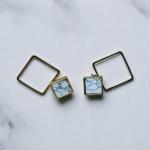 Marbled Square Drop Earrings