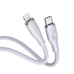 كابل فولتمي باورلينك موس من السيليكون السائل – من USB A إلى Lightning، شحن سريع 3 أمبير، مقبس متين من سبائك الزنك رمادي