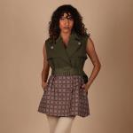 Ladies JELATS Sleeveless Belted Dress with Geometric Pleated Skirt